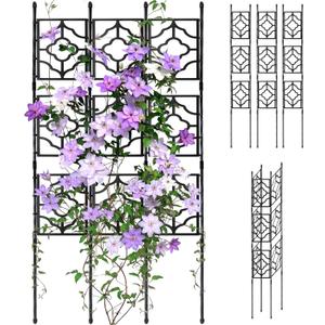 5.25FT Garden Trellis for Climbing Plants, Wall Trellis, 63 Inch Support Fence Climbing Plant Frame Outdoor and Indoor, Privacy Screen Plant Support Fence for Ivy Vines Vegetable Flower