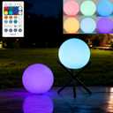 Lightdot 12-Inch RGB+CW Smart Globe Floor Lamp, Corner LED Ball Light with Remote Control, 10W 2700K-6500K Multiple Color Changing, Waterproof Glowing Orb Light for Indoor Outdoor Lighting Decors