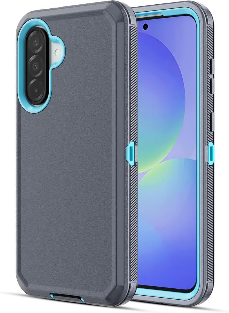 Jiunai for Samsung Galaxy A56 Case Rugged Port Cover Heavy Duty Shockproof Dust Proof Charge Dual Layer Hybrid Drop Protection Phone Case for Samsung Galaxy A56 5G 6.7'' 2025 Men Women Grey