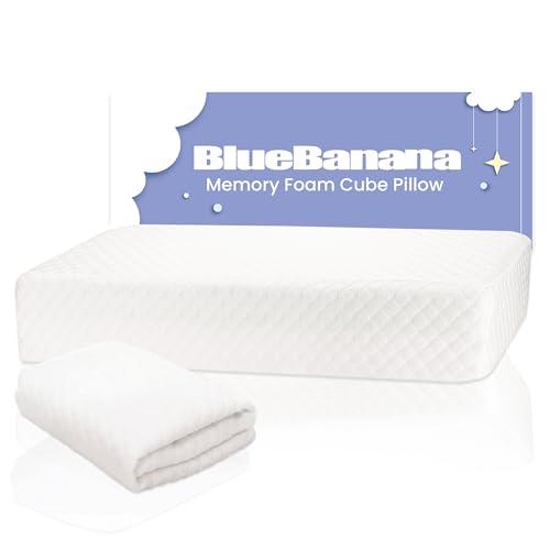 BlueBanana Cube Pillow 24”x12”x5” – Cooling, Breathable Memory Foam for Side Sleepers | Neck and Shoulder Support Cube | Pain Relief | Extra Washable Pillow Cover Included