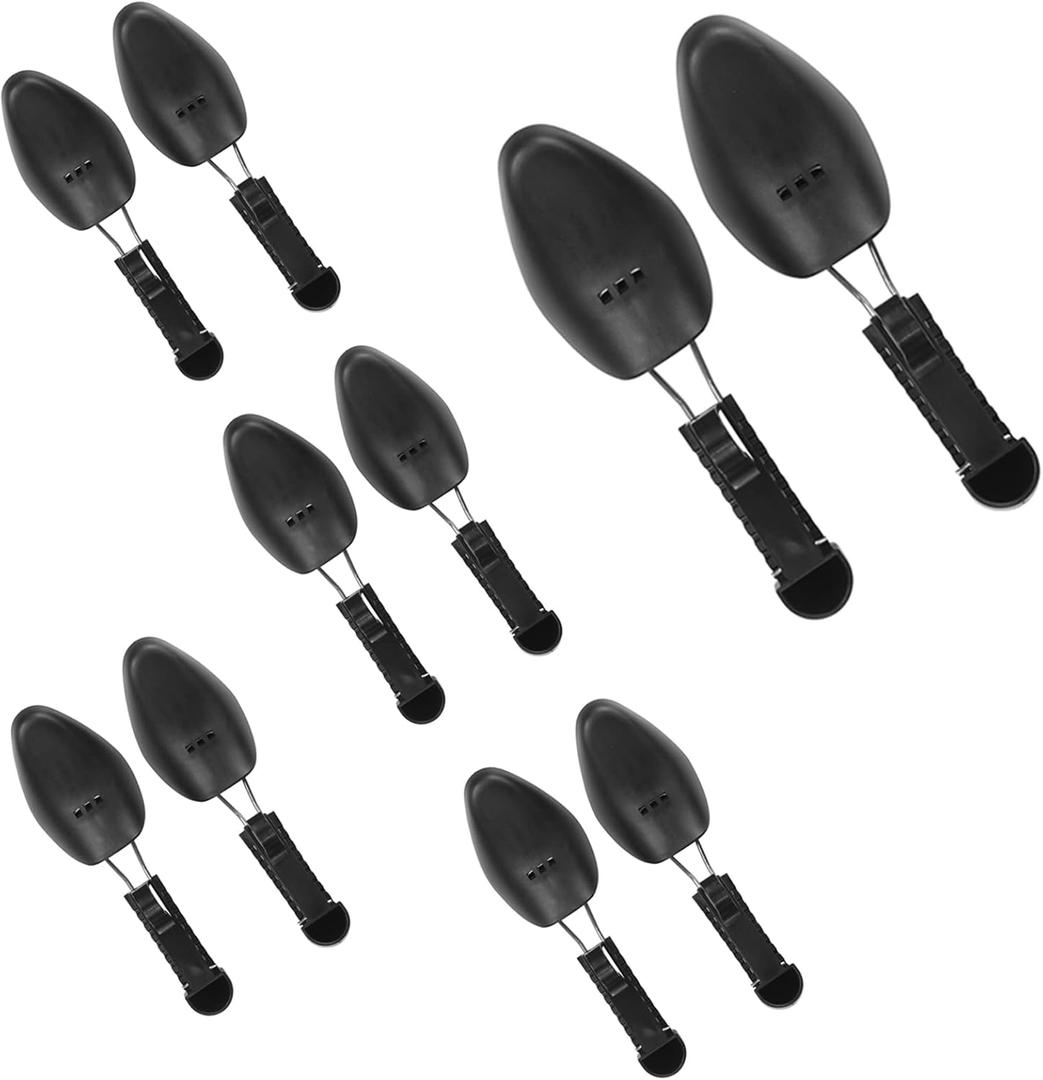 WAJJ 5 Pairs Practical Adjustable Length Women Shoe Tree Stretcher Holder Shaper Support(Black)