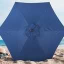 Blissun 7.5ft Patio Umbrella Replacement Canopy, Market Umbrella Cover, Outdoor Table Umbrella Canopy for 6 Ribs (Blue)