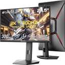 SANSUI 24.5 Inch Gaming Monitor 300Hz, QHD 25601440 Computer Monitor, 1ms Fast IPS Panel with 2 HDMI + 2 DP Ports, 130% sRGB Eye Care VESA Support (DP Cable Included ES-G25F6Q Pro)