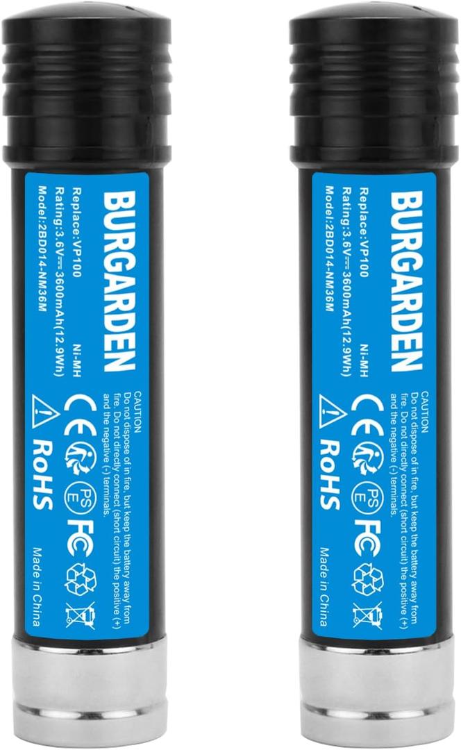 2Pack 3.6V 3600mAh Ni-Mh Battery for Black & Decker Versapak Gold VP100 VP100C VP105 VP105C VP110 VP110C VP130 VP142 VP143 VP7240 Model Power Tools