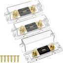 Joinfworld 300 Amp ANL Fuse Holder with 300A ANL Fuse, ANL Fuse Block 0/2/4 Gauge for Car Audio System - 3 Pack