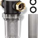 Twinkle Star Hose Filter Attachment Line Water Hose Filter with 100 Mesh and 40 Mesh Screen, 2Pcs O-Ring, Garden Hose Filter Pressure Washer Inlet for RV Camping Car Wash Water Hose