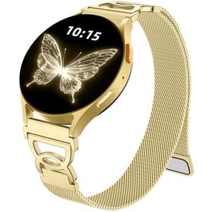 Adorve Slim Metal Strap Compatible with Galaxy Watch 7 Band, Galaxy Watch 6 Band, 5/4/FE/Pro/Classic/Active 2, 20mm Replacement Strap for Samsung Watch Bands for Women with Unique Design