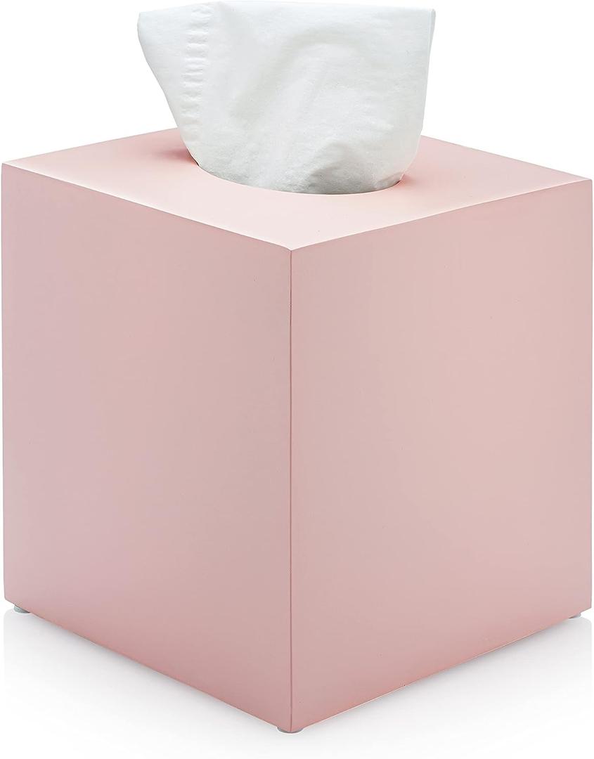 Essentra Home Blush Pink Square Tissue Box Cover