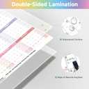 2026 Wall Planner 34.8"x22.8" Dual-Sided Dry Erase Calendar with 8 Adhesive Dot Stickers, Folded Packaging, Horizontal/Vertical, Large Monthly Yearly Planner For Office Home Students, Rainbow