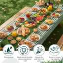 Moukeren 2 Pcs Golf Party Table Decorations 54 x 108 Inch Green and White Checkered Tablecloth 13 x 72 Inch Artificial Grass Table Runner for Golf Lovers Dining Centerpiece Party Supplies Decoration