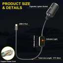 USB C to 12V Adapter, USB C to 12V Cigarette Lighter Adapter PD3.0 Type C Male to 12V Cigarette Lighter Socket Female Cable for Dash Cam Power Bank GPS Car Led Light Strips 2 Pack