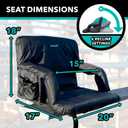 Driftsun 2 Pack Standard Size Stadium Seats with Back Support - Deluxe Foldable Stadium Chairs for Bleachers - Folding Waterproof Sport Chair - Easy to Transport