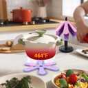 IPOW Festive Silicone Tree Trivet Set for Hot Pots & Pans - Heat-Resistant, Space-Saving Holiday Kitchen Decor & Practical Gift (Dishwasher Safe) Purple