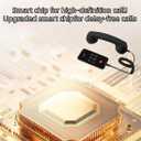 Retro Phone Handset, Vintage Style Landline Handle Receiver with Answer Button, Wired Type-C Adapter for Cell Phones - Compatible with Mobile Calls, Video Conferences & Meetings (Black)