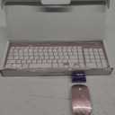 Wireless Keyboard and Mouse Ultra Slim Combo, TopMate 2.4G Silent Compact USB 2400DPI Mouse and Scissor Switch Keyboard Set with Cover, 2 AA & 2 AAA Batteries,for PC/Laptop/Windows/Mac-Rose Gold White