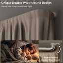 White Double Curtain Rod 34-92 Inch, Wrap Around Blackout Dual Curtain Rods for Windows, Adjustable Heavy Duty Curved Spliced Room Darkening Double Rods, All Metal, Aluminium Bracket