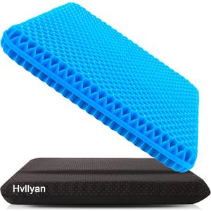 Gel Seat Cushion for Long Sitting (Thick & Extra Large), Gel Cushion for Wheelchair Soft, Gel Chair Cushion Comfy, Gel Car Seat Cushion Breathable, Gel Seat Cushion for Office Chair for Hip Pain