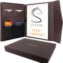 STLYIO Trifold Padfolio - Magnetic Closure. Stretchable Compartment for Tablet, Documents. Elastic Pockets for Phone, Gadgets, Passport, Travel Documents. Letter-Sized Notepad and Gift Box Included. (Padfolio w/ Magnetic Clasp (12.5" x 10.2" x 1.6"), Walnut)