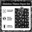 Bolsome 100 Sheets 20 × 14 Inches Halloween Tissue Paper for Gift Packaging Black White Dancing Skeleton Patterned Tissue Paper for Halloween Trick or Treat Party DIY Craft