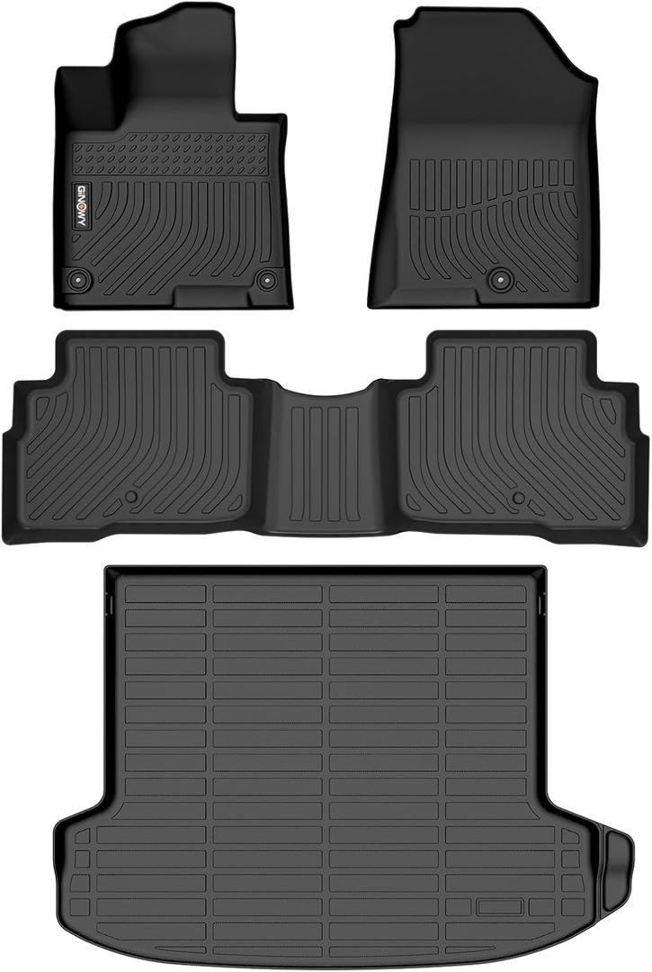 GINOWY-Floor Mats & Cargo Liner for Kia Sportage Hybrid 2026, TPE All Weather Sportage 2026 Floor Mats, Waterproof Trunk Mat Non-Slip Trunk Mat Floor Liners Accessories Black