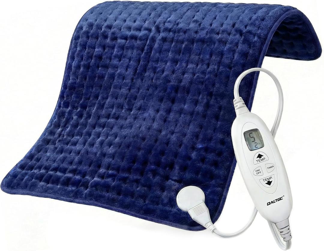 Electric Heating Pad, 2025 Upgraded Dual Mode Controller (Manual and auto Off Mode),Multiple Safety protections, Comfortable Soft, Machine Washable20"x 24" Dark Blue
