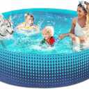 Jasonwell Foldable Dog Kiddie Pool - Hard Plastic Kids Paddling Pool Toddler Baby Swimming Pools for Backyard Collapsible Whelping Box Pet Doggie Cats Wading Pools Bathtub for Puppy Large Dogs 87In (Green)