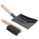 Coal Shovel and Hearth Brush Set Made of Natural Wood and Coco Bristles, Hearth Tidy Set, Fireplace Shovel and Brush, Fireplace Tool Set, Metal Brush Pan Set, Fireplace Tools, Firepit Tools
