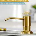 Soap Dispenser for Kitchen Sink, Built in Sink Soap Dispenser, Sink Soap Dispenser, 51" Extension Tube Connects Directly to Dish Soap Container, No Need to Fill Little Bottle Again (Gold)