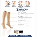 Truform 15-20 mmHg Compression Stockings for Men and Women, Knee High Length, Closed Toe, Beige, Medium