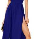 Floerns Women's V Neck Spaghetti Strap Backless Split Cocktail Party Maxi Long Dress, Size Medium