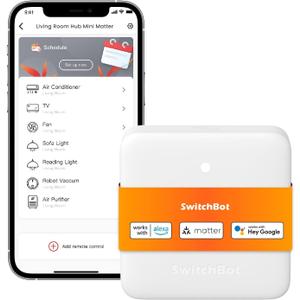 SwitchBot Hub Mini Smart Remote - IR Universal Remote, WiFi IR Blaster for TV, Air Conditioner, Compatible with Alexa, Google Home, Link SwitchBot to Wi-Fi (Support 2.4GHz)