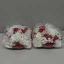 NUPTIO Flower Ball Arrangement Bouquet: 2 Pcs 9.4 inch Diameter Crimson Rose Fake Babys Breath Artificial Flowers for Wedding Centerpiece Event Party Tables Decorations