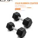 CAP Barbell Coated Dumbbell Weight  25 LBS Pair Set
