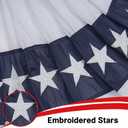 American Bunting Flags Outdoor 3x6 ft 2 Pack, Heavy Duty Embroidered Flag Buntings for Outside Use, Patriotic Bunting Banner US Pleated for 4th of July 250th Anniversary
