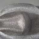 12 Pcs Cowboy Hat Sparkly Glitter Neon Cowgirl Hats (Silver)