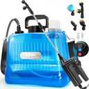 Battery Powered Sprayer 2 Gallon, Electric Weed Sprayer with 3 Adjustable Pressure Levels, 4 Nozzles & Extendable Wand, Rechargeable Garden Sprayer for Yard, Lawn, Plants & Fertilizer (Blue)