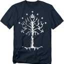 Popfunk Lord of The Rings Tree of Gondor T-Shirt (Medium, Navy)