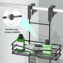 DAOYA Over the Door Shower Caddy Hanging, 3 Tier Adjustable Shower Organizer with Soap Holder, Rustproof Bathroom Shelves Hanging on the Bathroom Glass Door, Matte Black