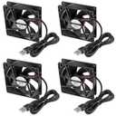 4pcs 9225 92mm x 92mm x 25mm DC 12V 2Pin Computer Fan High Speed Muffin Fan Cooling Fan,UL-Certified for 3D Printer Computer Case Fan (5V USB)