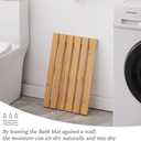 Bamboo Bath Mat for Shower with Non-Slip Rubber,Bathtub Mat,Floor Mat,Shower Mat for Indoor,Outdoor,Spa, Sauna, Pool (Natural, 20 * 13 * 1.4 inches)