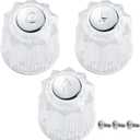 3 PCS Shower Handle Replacement, Clear Hot/Cold/Diverter Knobs, Compatible Bathroom Shower Handle