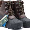 Men's Winter Snow Boots Waterproof Non-Slip Insulated Warm Safe and Durable Outdoor Ski Classic Suede, Non-Slip Rubber Outsole, Cushioned EVA InsolesMid-Calf Height Boots (8, Brown (Nh01))
