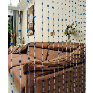 ave split Beaded Curtain Doorways Acrylic Hanging Heart Shape Door Beads String Curtains Tassel Room Divider Screen Decor for Doorway Window Living Room Wedding (043heart Blue, 39 inch x 78.7 inch)