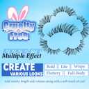 2 x Natural Lash Clusters Kit Volume Wispy DIY Cluster Eyelash Extensions Fake Eye Lashes Individuals D-Curly 336Pcs 8-16MM Mixed with Bond Seal Tweezers