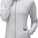 Women's UPF 50+ UV Sun Protection Clothing Long Sleeve Athletic Hiking Shirts Lightweight SPF Zip Up Outdoor Jacket S