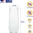 JOLLY CHEF 48 Pack Stemless Plastic Champagne Flutes 9 oz, Crystal Clear Stemless Plastic Toasting Glasses, Clear Disposable Unbreakable Drinkware Ideal for Wedding, Birthday, Party, Thanksgiving
