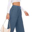 KICZOY 2026 Work Pants for Women Business Casual Office Dress Pants Trousers with Pockets Denim Blue (Blue, S)