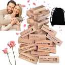 Lust Tower - 48Pcs Super Naughty Block Tower Game, Fun Date Night Activities, Valentine Tumbling Tower Stacking Blocks, Date Night Party Game