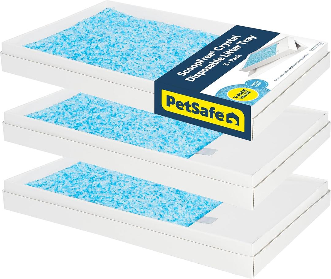 PetSafe ScoopFree Disposable Crystal Cat Litter Tray - Easy Cleaning Box - Refill Tray for Electric Litter Box - Fresh Scent - 4.3 lb Bags - 3 Pack