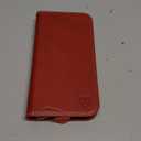 SHIELDON Wallet Case for iPhone 14 5G 2022, Genuine Leather Folio Case Magnetic Closure RFID Blocking Card Slots Kickstand Full Protection Cover Compatible with iPhone 14 (6.1 inch) - Retro Red